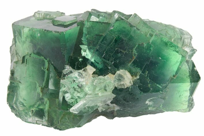 Apple-Green Cubic Fluorite Crystal Cluster - China #163567
